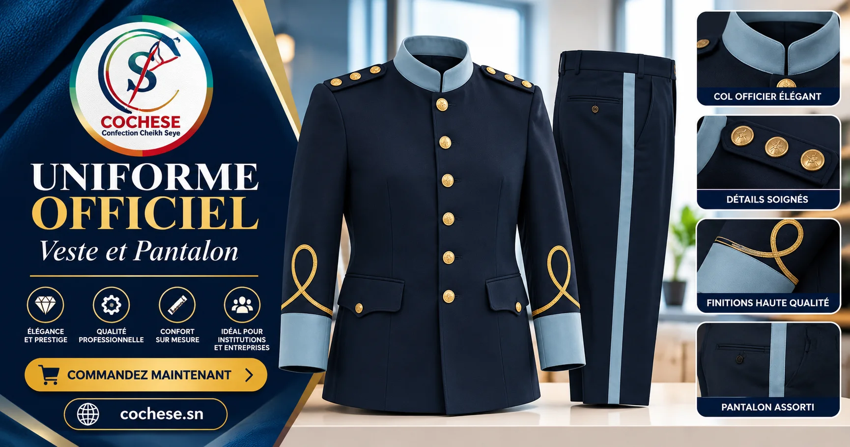 Uniforme Officiel Bleu Marine — Veste & Pantalon